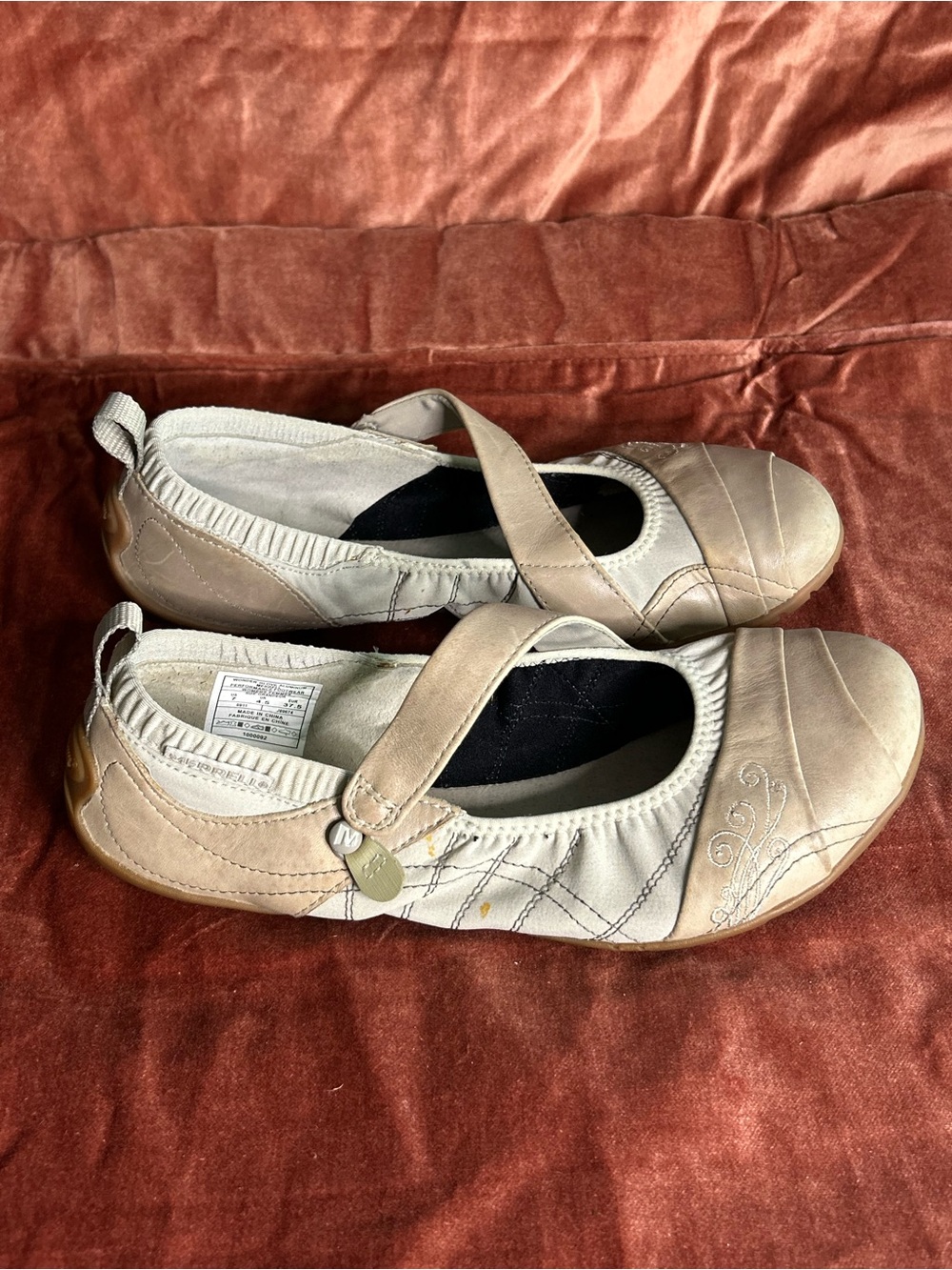Merrell Women’s Tan Beige Mary Jane Flats